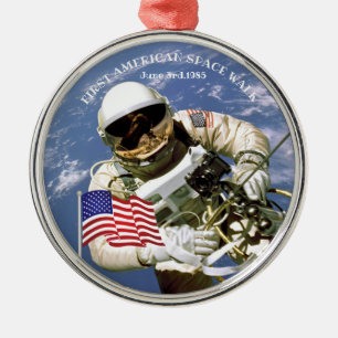 Adorno Metálico Primera caminata espacial astronauta estadounidens