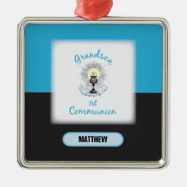 Adorno Metálico Primera comunión del nieto, Copa Azul