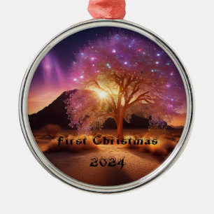 Adorno Metálico Primera Navidad 2024