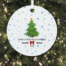 Adorno Metálico Primera Navidad Casada Pareja Personalizado 2024