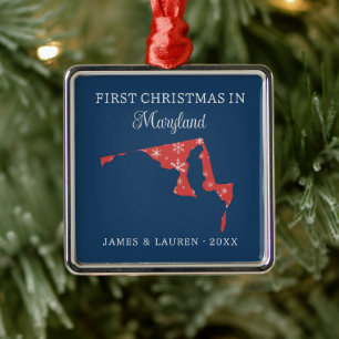 Adorno Metálico Primera Navidad de Pareja en Maryland Estado de EE