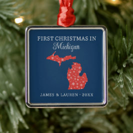 Adorno Metálico Primera Navidad de Pareja en Michigan USA Estado