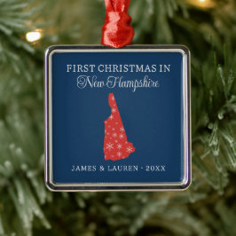 Adorno Metálico Primera Navidad de Pareja en Nuevo Hampshire, Esta