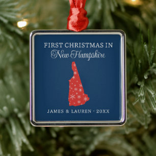 Adorno Metálico Primera Navidad de Pareja en Nuevo Hampshire, Esta