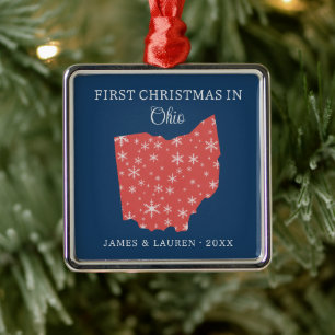 Adorno Metálico Primera Navidad de Pareja en Ohio Estado de EE. UU