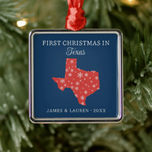 Adorno Metálico Primera Navidad de Pareja en Texas EE. UU.