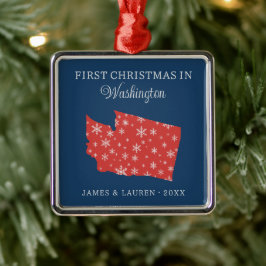 Adorno Metálico Primera Navidad de Pareja en Washington Estado de 