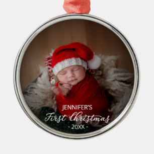 Adorno Metálico Primera Navidad del Bebé Foto