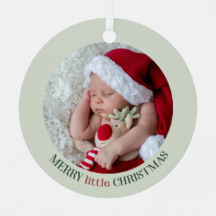 Adorno Metálico Primera Navidad del Bebé Foto Personalizada