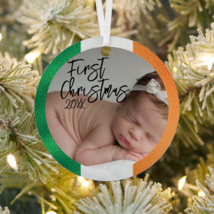 Adorno Metálico Primera Navidad del Bebé Irlandés