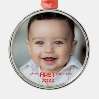 Adorno Metálico Primera Navidad del Bebé Personalizada