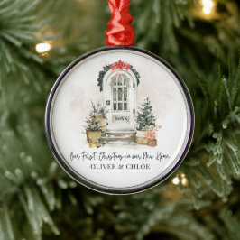 Adorno Metálico Primera Navidad en Casa Nueva Personalizada Acuare