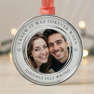 Adorno Metálico Primera Navidad En El Amor Pareja Foto Sentimental