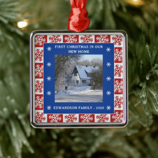 Adorno Metálico Primera Navidad en nuestra nueva casa nombre de la