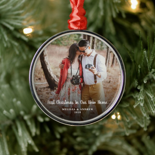 Adorno Metálico Primera Navidad en nuestra nueva foto de casa (Árbol)
