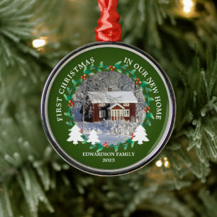 Adorno Metálico Primera Navidad en nuestra nueva foto de casa