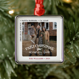 Adorno Metálico Primera Navidad en nuestra nueva foto en casa