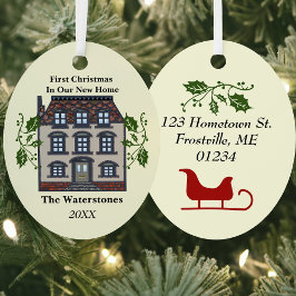 Adorno Metálico Primera Navidad En Nuestro Nuevo Hogar