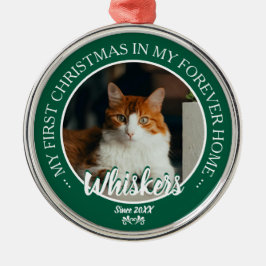 Adorno Metálico Primera Navidad Hogar Eterno Gato Foto y Nombre