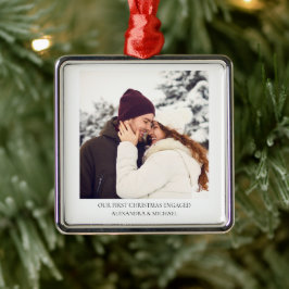 Adorno Metálico Primera Navidad involucrada | Foto de compromiso d