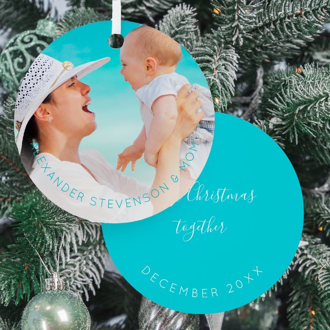 Adorno Metálico Primera Navidad juntos mamá recién nacido personal (Subido por el creador)
