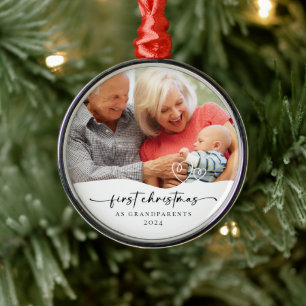 Adorno Metálico Primera Navidad, los abuelos fotografían a Keepsak