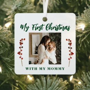 Adorno Metálico Primera Navidad mamá y bebé 2 foto
