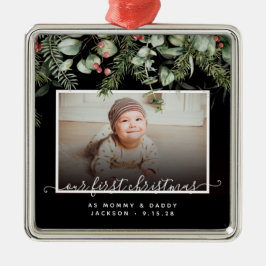 Adorno Metálico Primera Navidad: mamá y papá 2 Foto