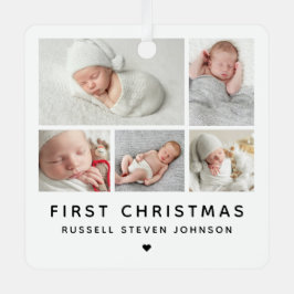 Adorno Metálico Primera Navidad moderna 5 fotos