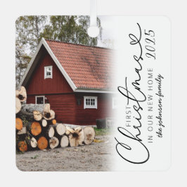 Adorno Metálico Primera Navidad moderna en nuestro nuevo hogar Met