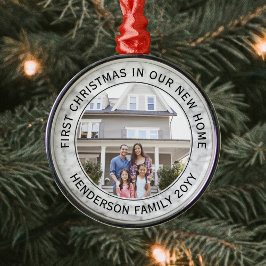 Adorno Metálico Primera Navidad Nueva foto de la casa Elegante Fau