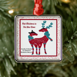 Adorno Metálico Primera navidad Nuevo hogar Escandia de Arte Popul