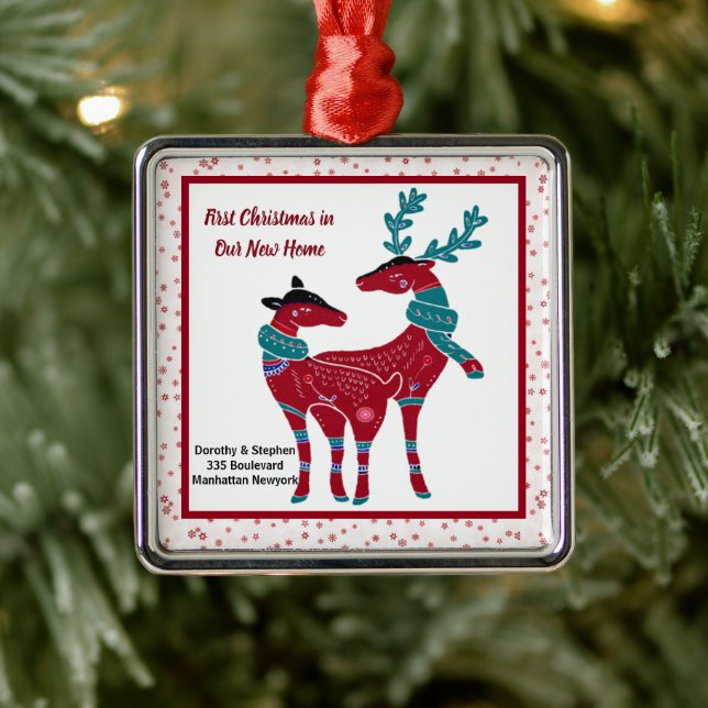 Adorno Metálico Primera navidad Nuevo hogar Escandia de Arte Popul (Árbol)