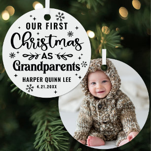 Adorno Metálico Primera Navidad Personalizada Como Abuelos Foto