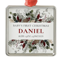 Primera Navidad Personalizada del Bebé Floral de I