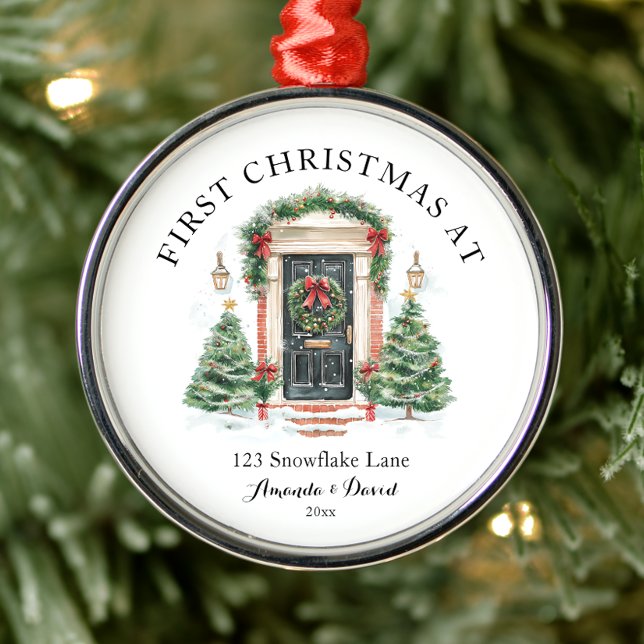 Adorno Metálico Primera Navidad personalizada en nuestro nuevo hog (Subido por el creador)