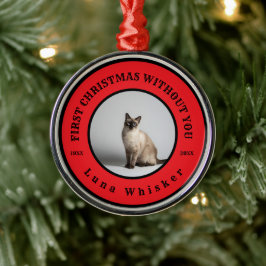 Adorno Metálico Primera Navidad Sin Ti Memorial de Mascota