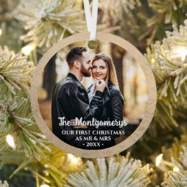 Adorno Metálico Primera Navidad Sr. y Sra. Photo