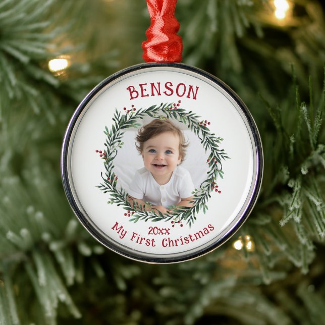 Adorno Metálico Primera sesión de fotos de bebé de Navidad (Árbol)