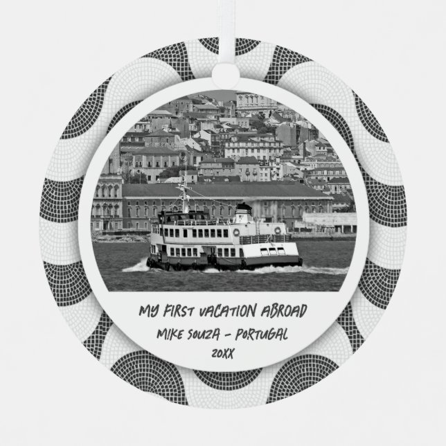 Adorno Metálico Primera vacación de olas portuguesas (Anverso)