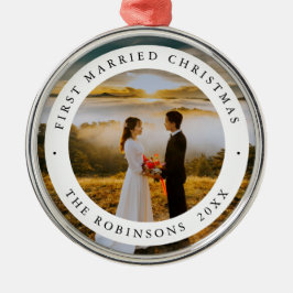 Adorno Metálico Primeros Navidades casados con foto de Personaliza