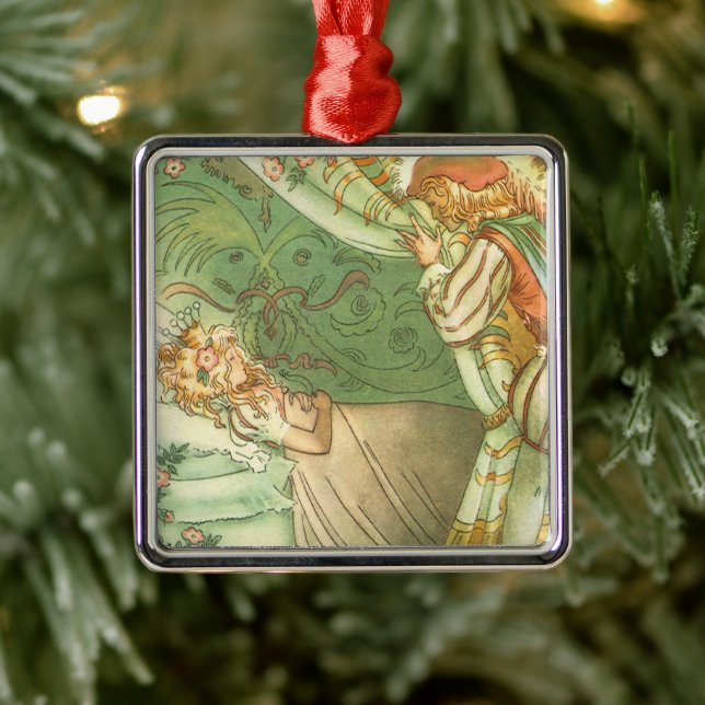 Adorno Metálico Princesa Bella Durmiente, Cuento de Hadas Vintage (Árbol)