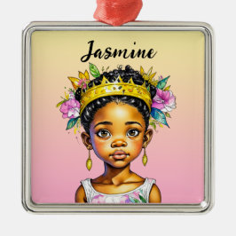 Adorno Metálico Princesa Niña Personalizada de Color