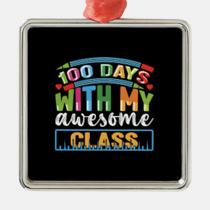 Adorno Metálico Profesor 100 días con mi clase increíble