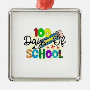 Adorno Metálico Profesora 100 Días De Escuela