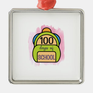 Adorno Metálico Profesora 100 Días De Escuela