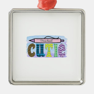 Adorno Metálico Profesora de Cutie de Preescolar