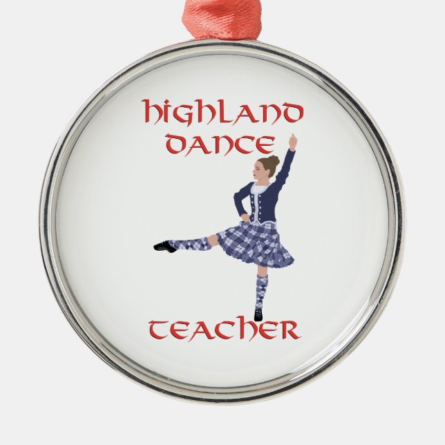 Adorno Metálico Profesora de danza escocesa de Highland - Azul (Frente)