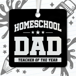 Adorno Metálico Profesora de escuela primaria en casa papá