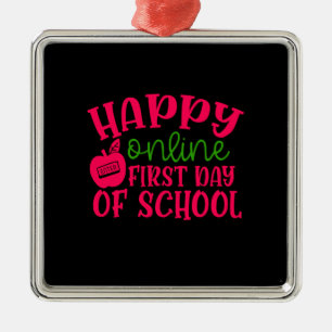 Adorno Metálico Profesora de Regalos Feliz Primer Día Escolar En